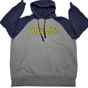 Campus Drive Michigan Wolverines Embroidered Hoodie Sweatshirt Large Heavyweight
